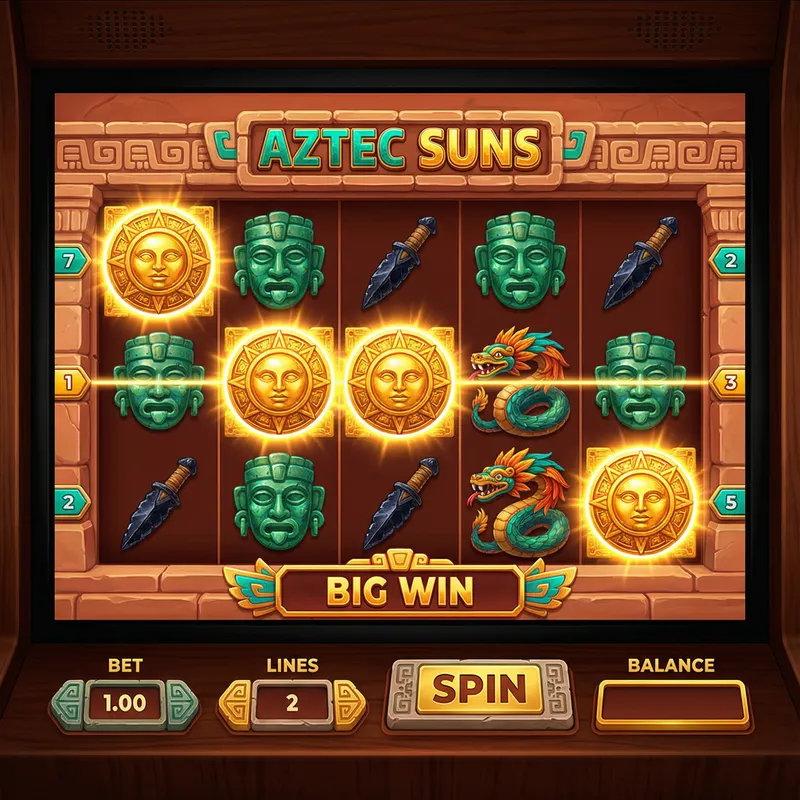 Tragamonedas aztecas con símbolos del sol y Quetzalcóatl en Casino Codere Monterrey México